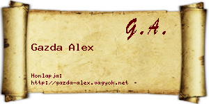 Gazda Alex névjegykártya